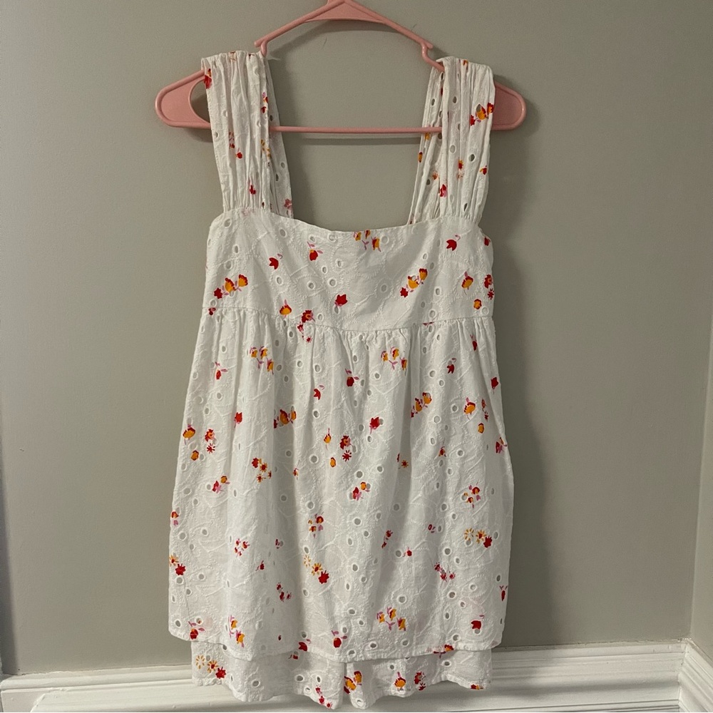Urban Outfitters eyelet lace floral babydoll romper